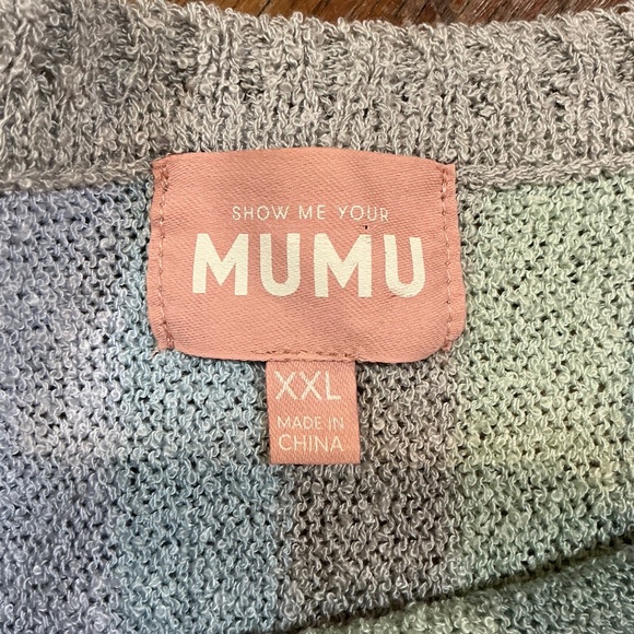 Show Me Your Mumu Atlas Sweater True Blue Stripe Women’s XXL | Oversized Knit Pu - Picture 3 of 5